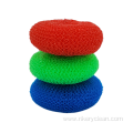 Colorful Round Plastic Mesh Cleaning Scourers